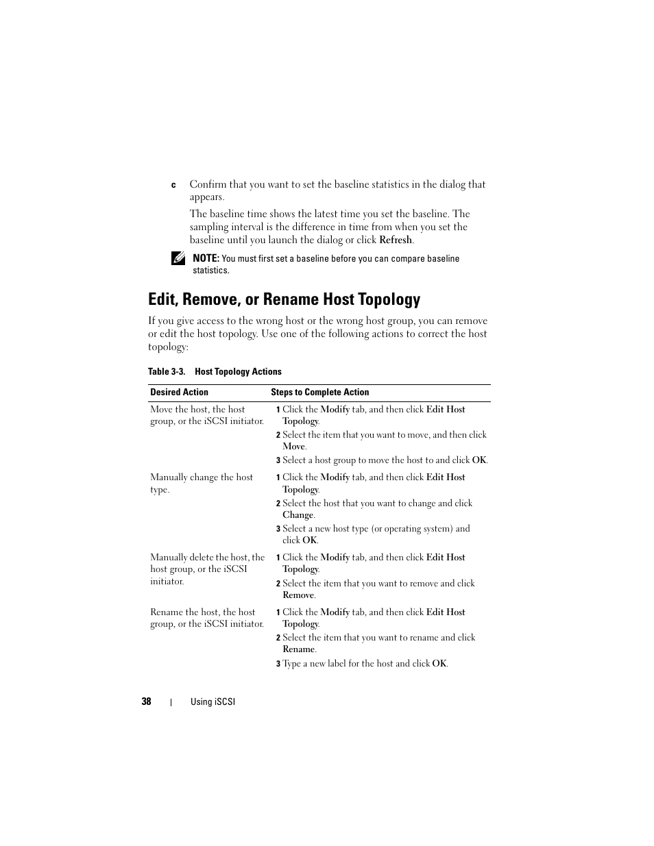 Edit, remove, or rename host topology | Dell PowerVault MD3000 User Manual | Page 38 / 114