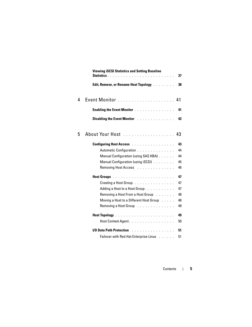 4event monitor, 5about your host | Dell PowerVault MD3000 User Manual | Page 5 / 114