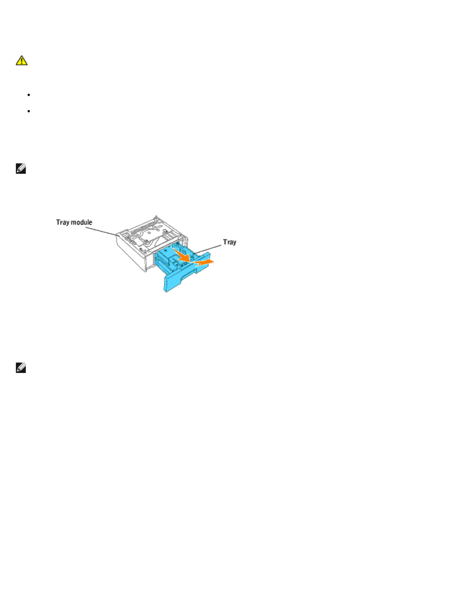 Installing the optional tray module | Dell 3000cn Color Laser Printer User Manual | Page 43 / 194