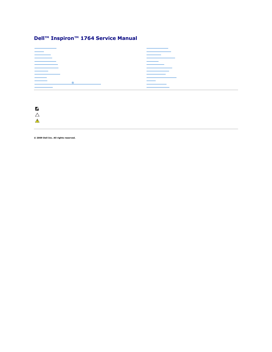 Dell Inspiron 1764 (Early 2010) User Manual | 57 pages