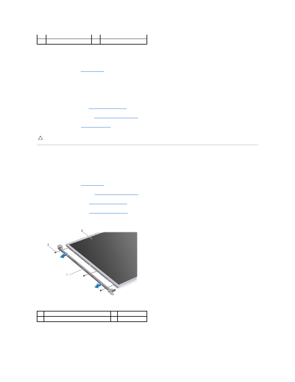 Display panel brackets, Replacing the display panel, Removing the display panel brackets | Replacing the display panel brackets | Dell Inspiron 1764 (Early 2010) User Manual | Page 23 / 57