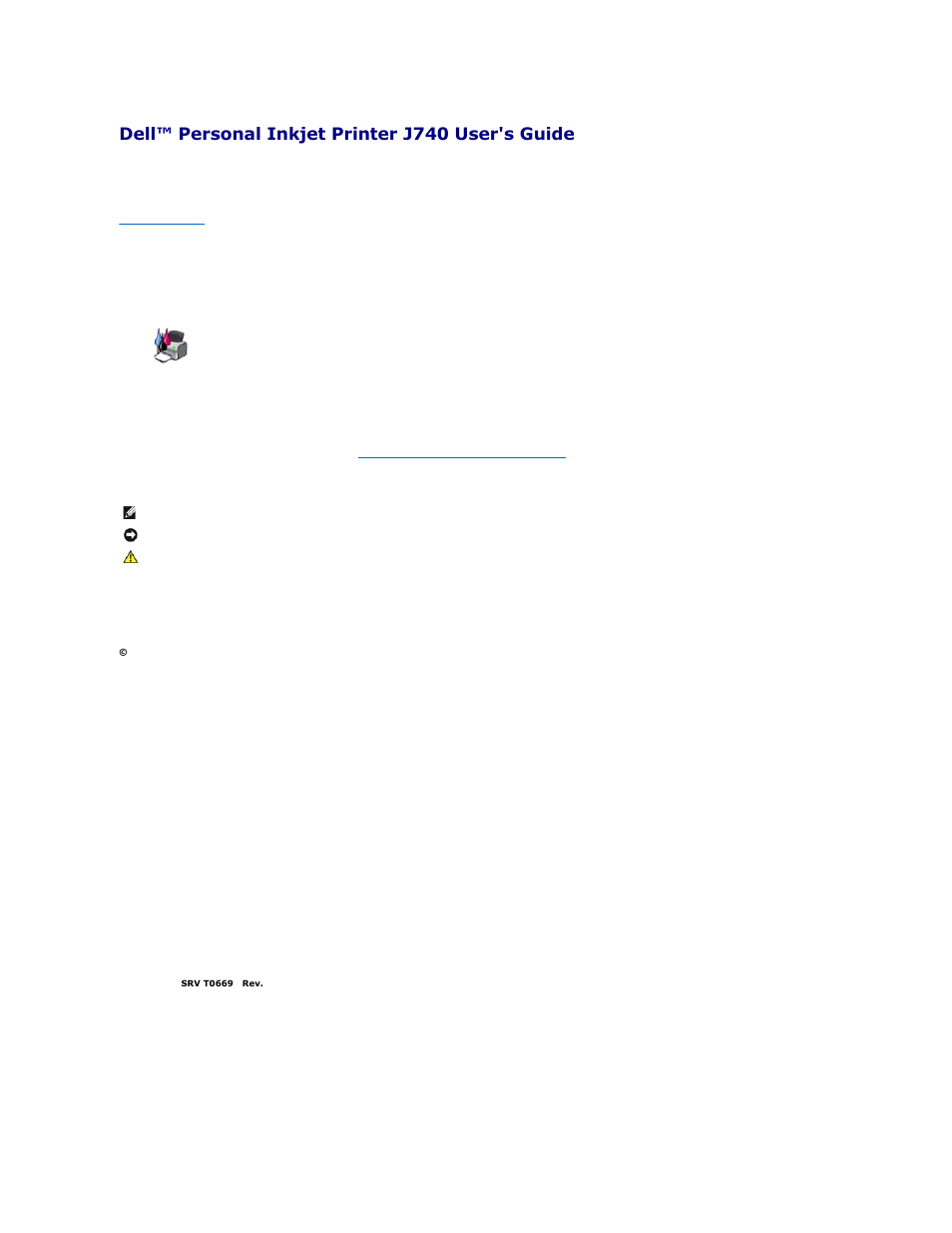 Dell™ personal inkjet printer j740 user's guide | Dell J740 Personal Inkjet Printer User Manual | Page 4 / 21
