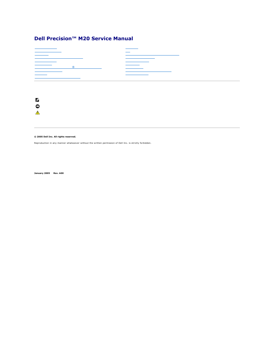 Dell Precision M20 User Manual | 47 pages