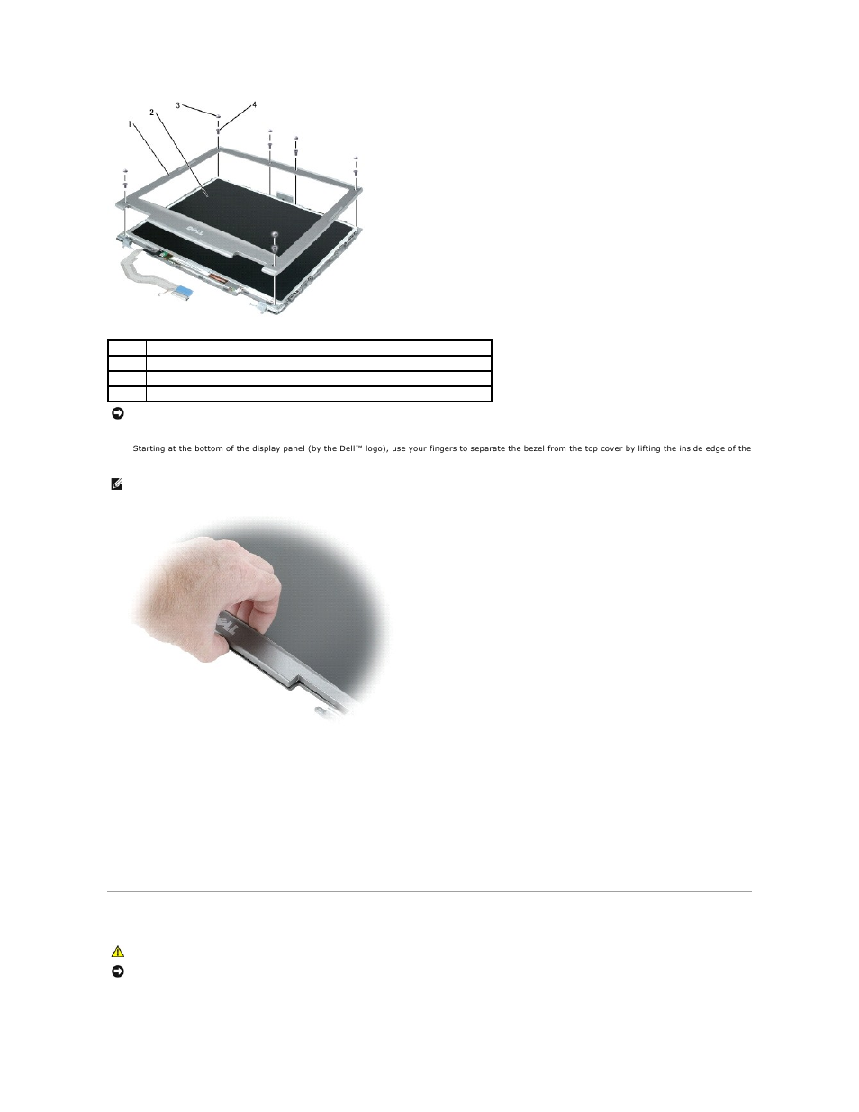 Display panel, Installing the display bezel | Dell Precision M20 User Manual | Page 14 / 47