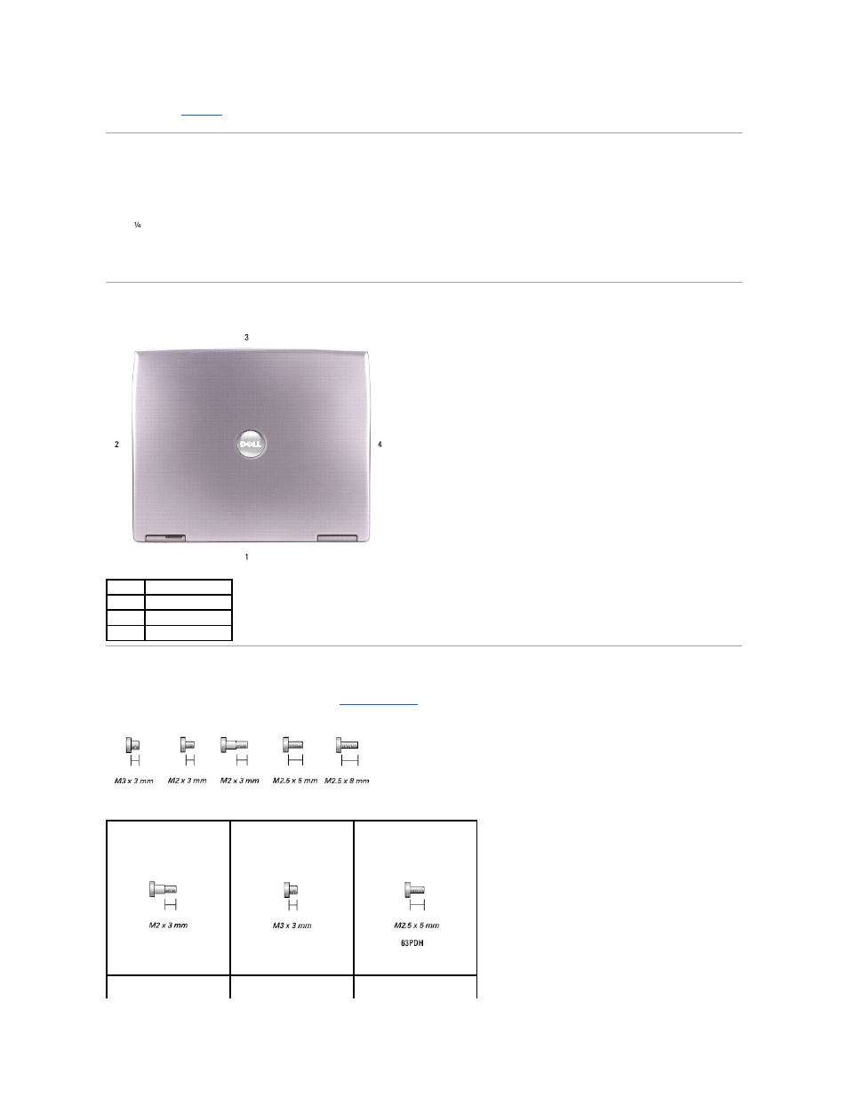 Recommended tools, Computer orientation, Screw identification | Dell Precision M20 User Manual | Page 3 / 47