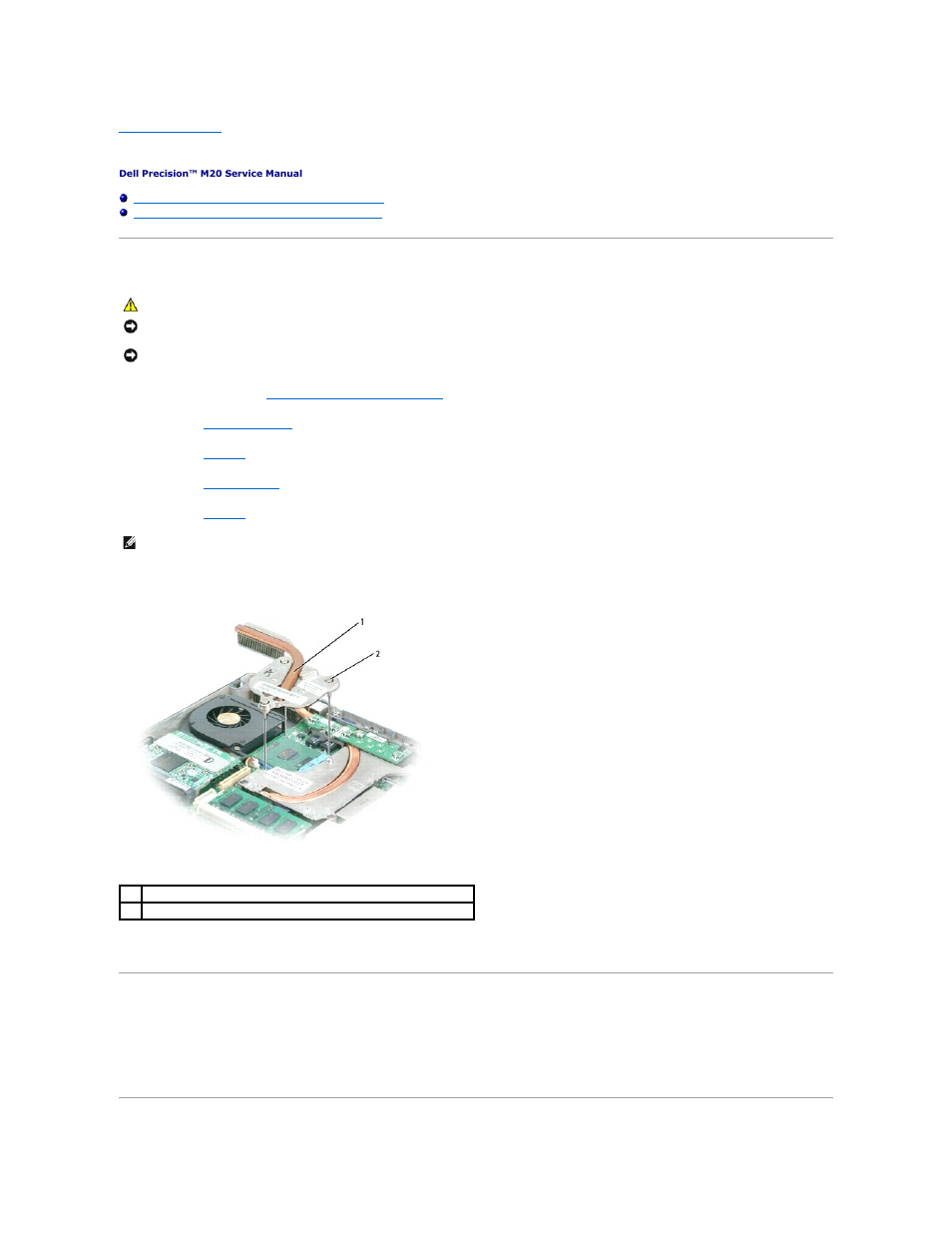 Microprocessor thermal-cooling assembly | Dell Precision M20 User Manual | Page 39 / 47