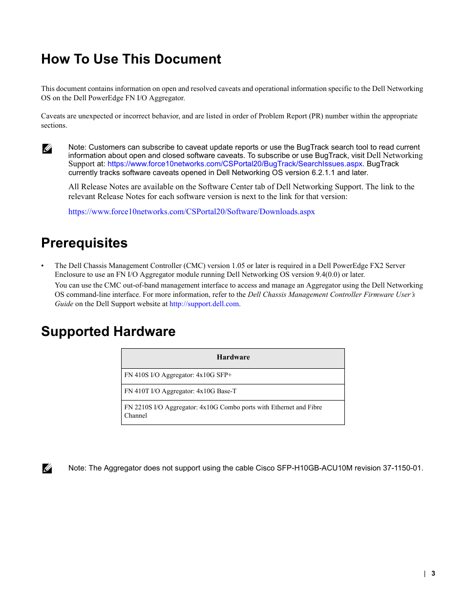 How to use this document, Prerequisites, Supported hardware | Dell PowerEdge FX2/FX2s User Manual | Page 3 / 15