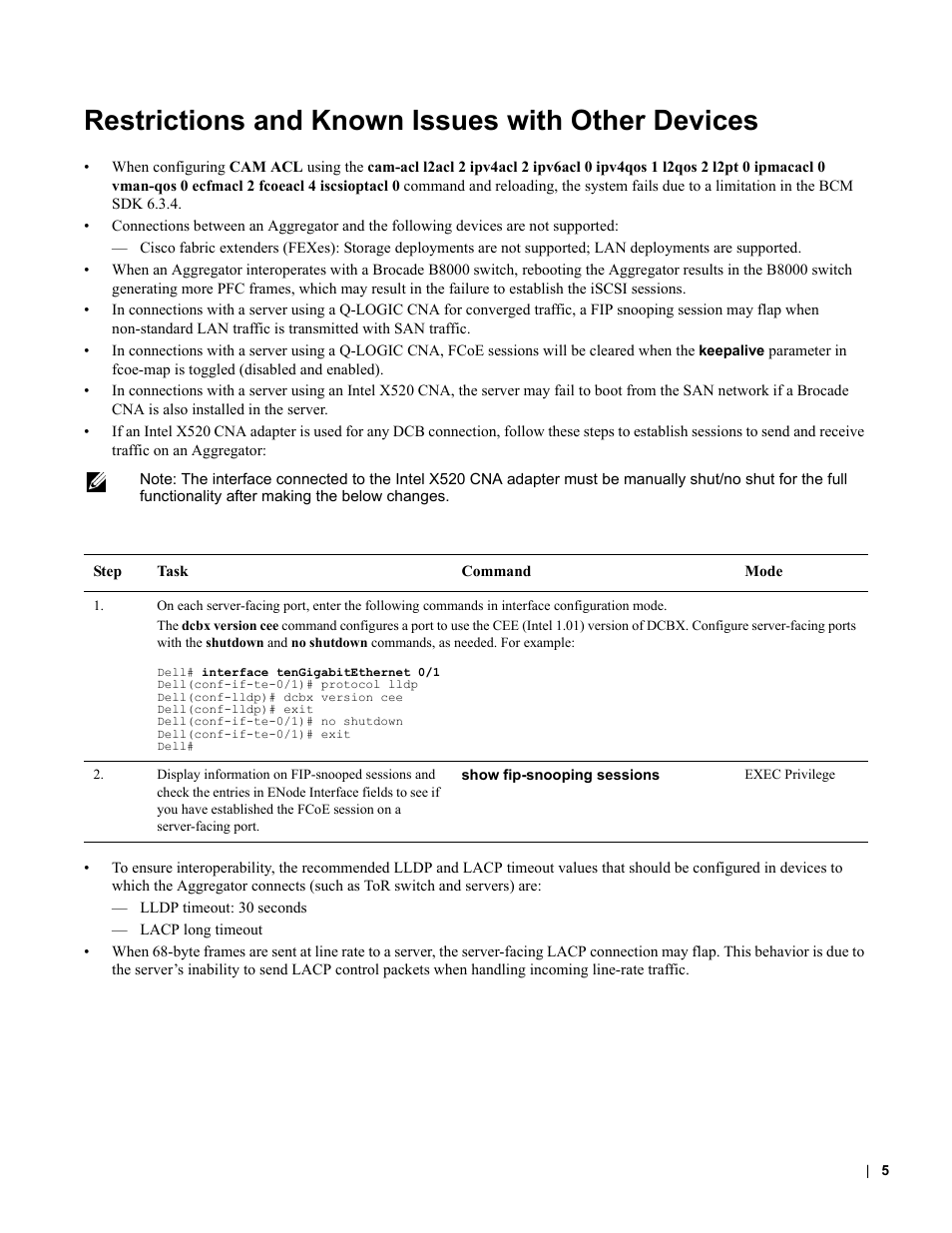 Restrictions and known issues with other devices | Dell PowerEdge FX2/FX2s User Manual | Page 5 / 15