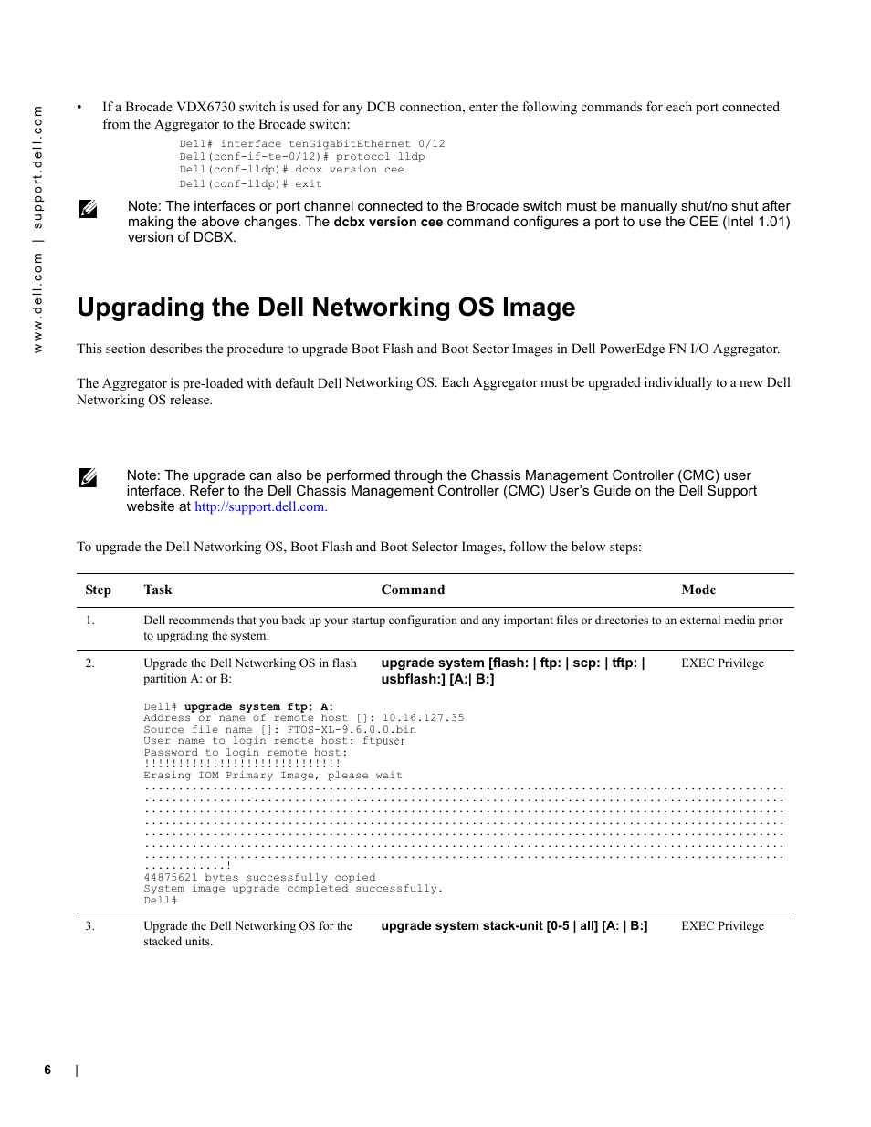 Upgrading the dell networking os image | Dell PowerEdge FX2/FX2s User Manual | Page 6 / 15