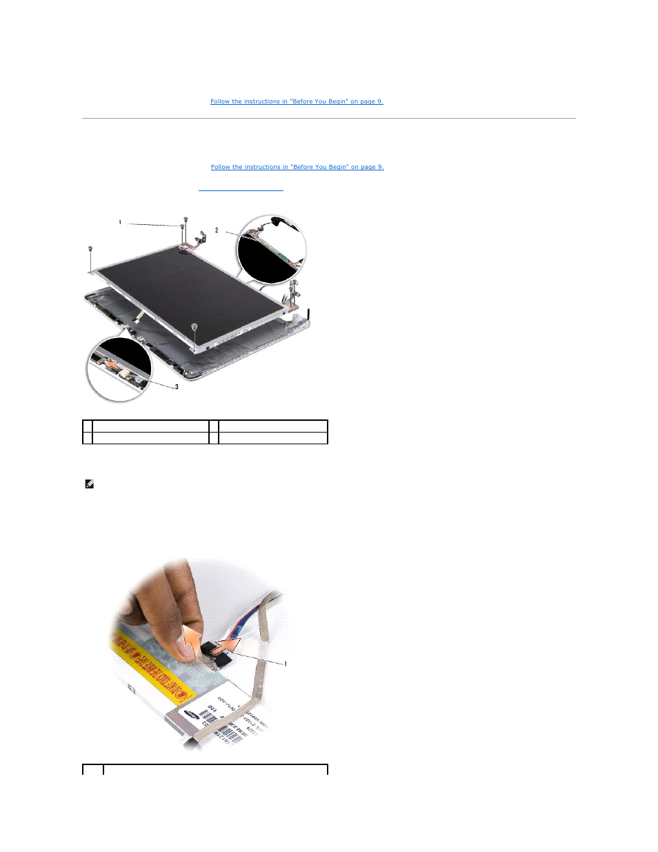 Replacing the display panel | Dell Inspiron Mini 12 (1210, Late 2008) User Manual | Page 16 / 38