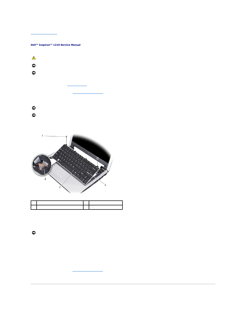 Replacing the keyboard | Dell Inspiron Mini 12 (1210, Late 2008) User Manual | Page 22 / 38