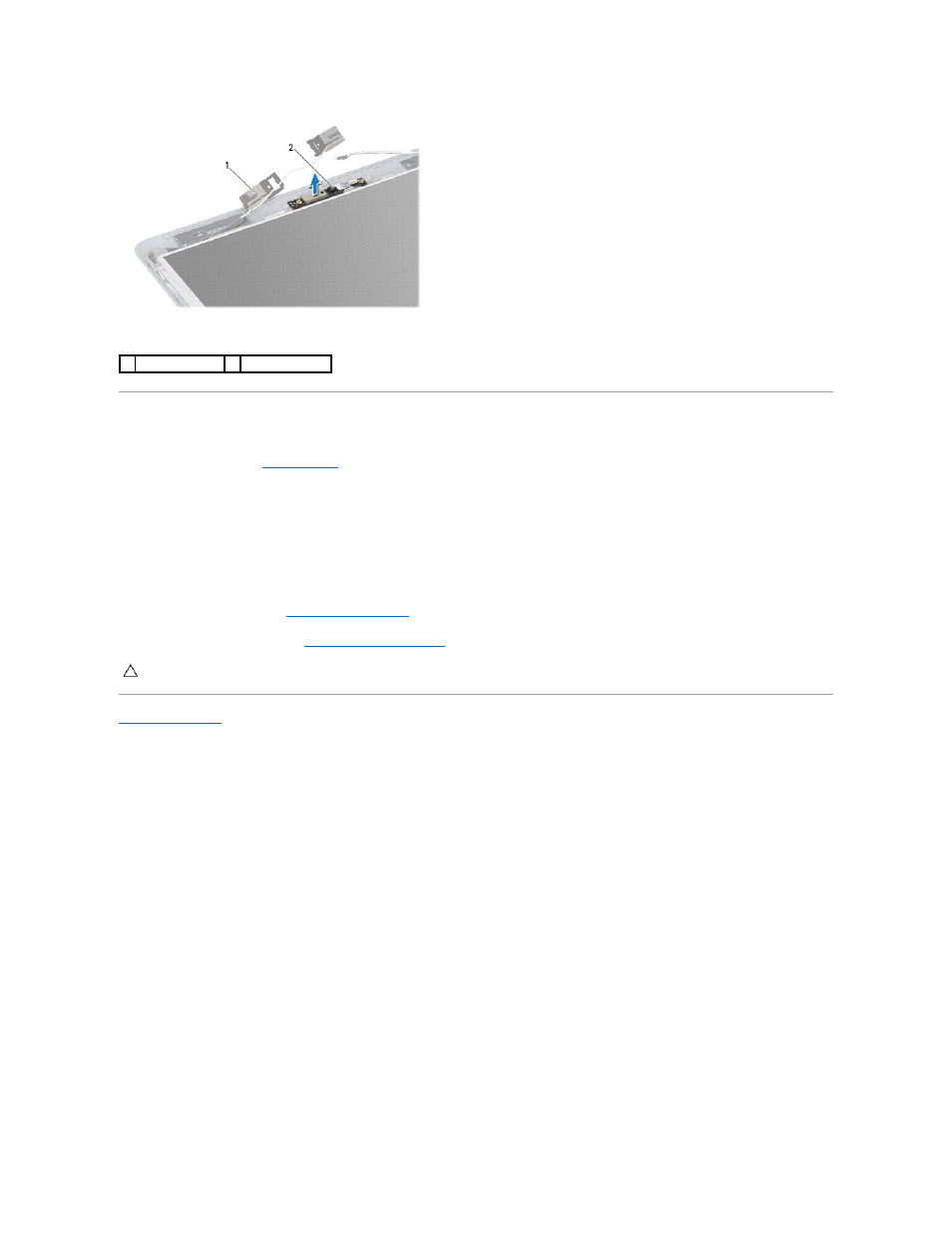 Replacing the camera | Dell Inspiron M301Z (Mid 2010) User Manual | Page 12 / 52