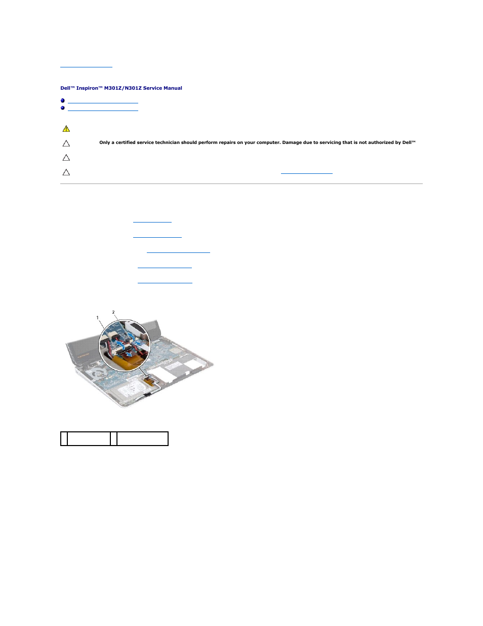 Coin-cell battery, Removing the coin-cell battery | Dell Inspiron M301Z (Mid 2010) User Manual | Page 13 / 52