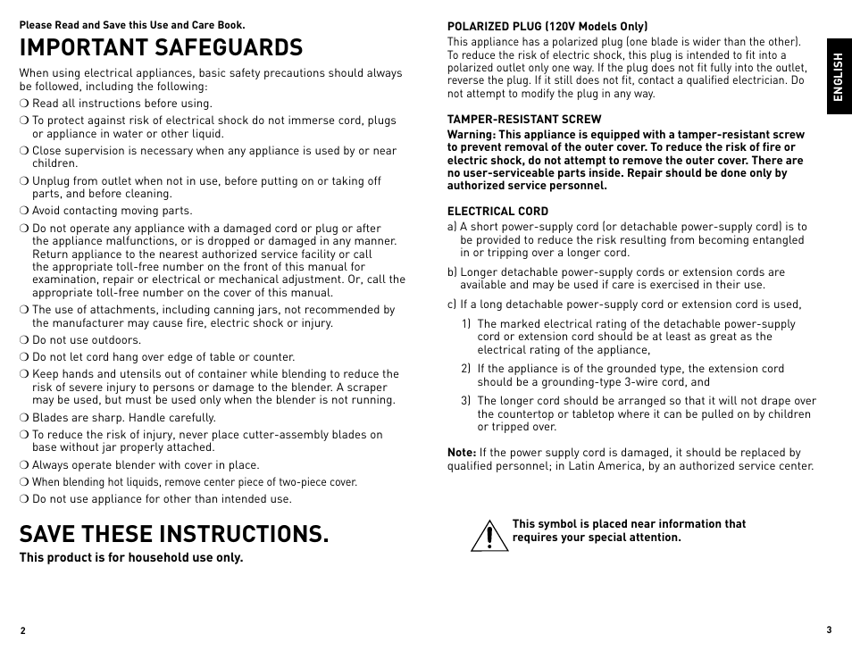 Important safeguards, Save these instructions | Black & Decker BLC18750DMS User Manual | Page 2 / 21