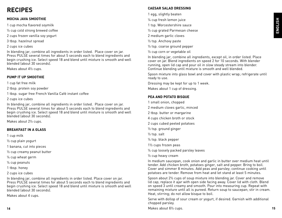 Recipes | Black & Decker BLC18750DMS User Manual | Page 8 / 21