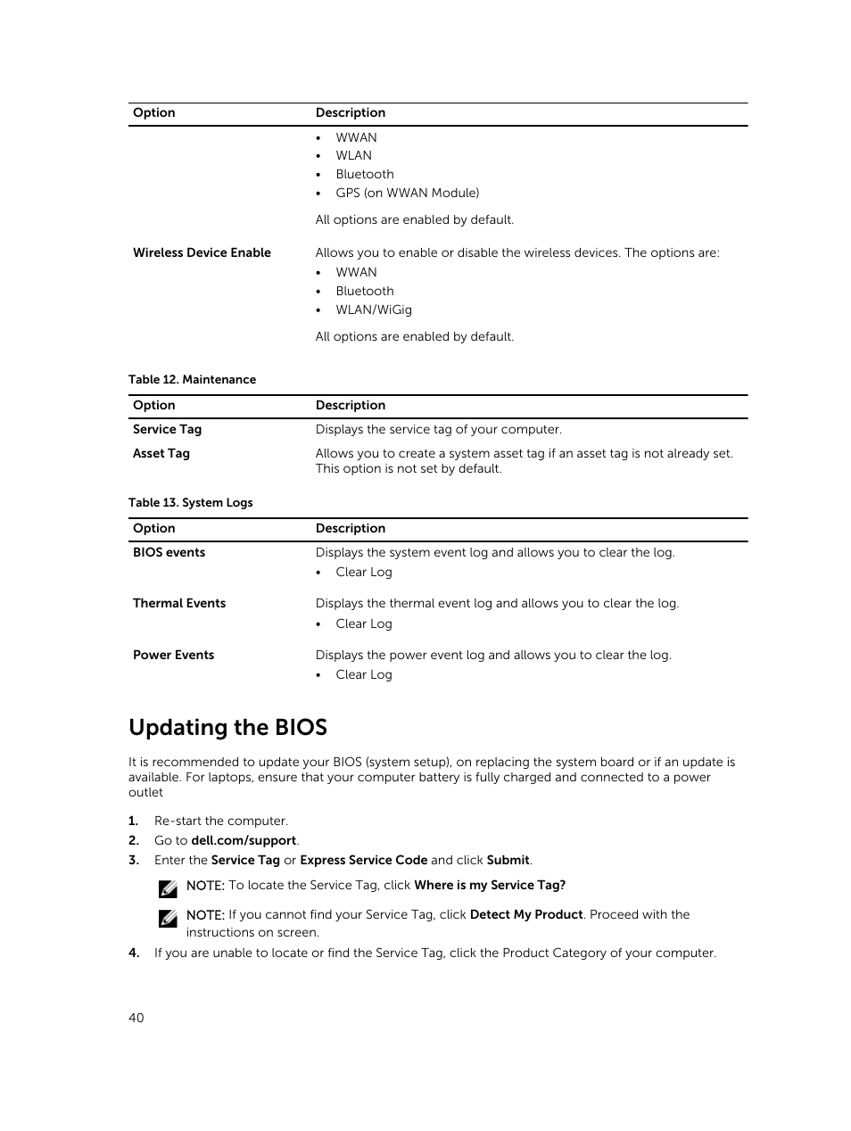Updating the bios | Dell Latitude E7250/7250 (Late 2014) User Manual | Page 40 / 52