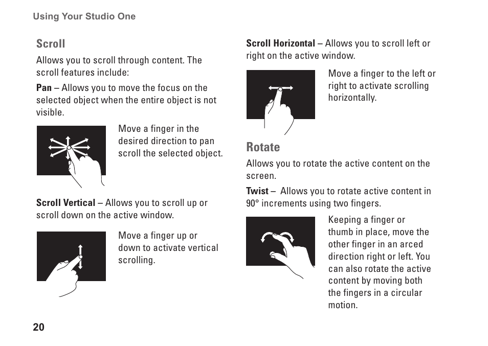 Rotate | Dell Studio One 19 (1909, Early 2009) User Manual | Page 22 / 62