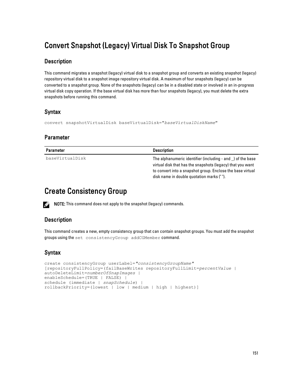 Create consistency group | Dell PowerVault MD3260i User Manual | Page 151 / 388