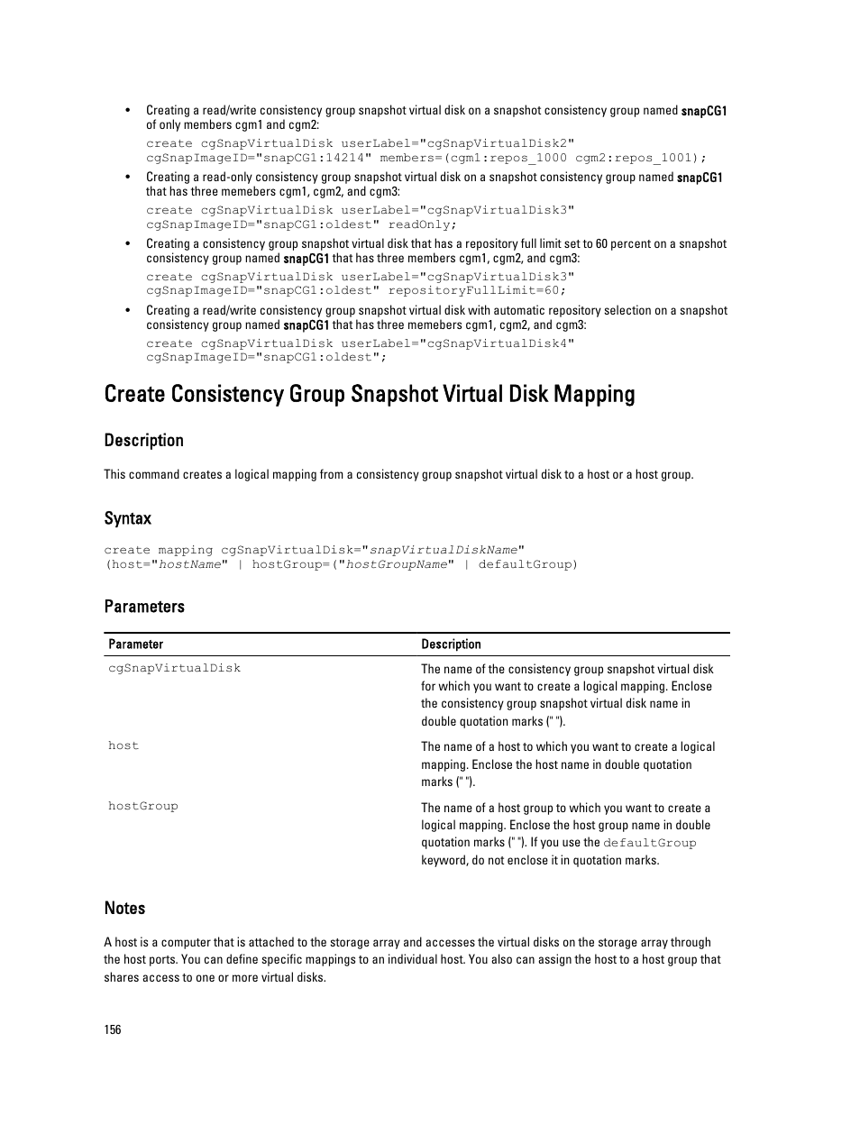 Description, Syntax, Parameters | Dell PowerVault MD3260i User Manual | Page 156 / 388