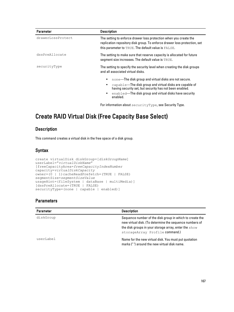 Description, Syntax, Parameters | Dell PowerVault MD3260i User Manual | Page 167 / 388