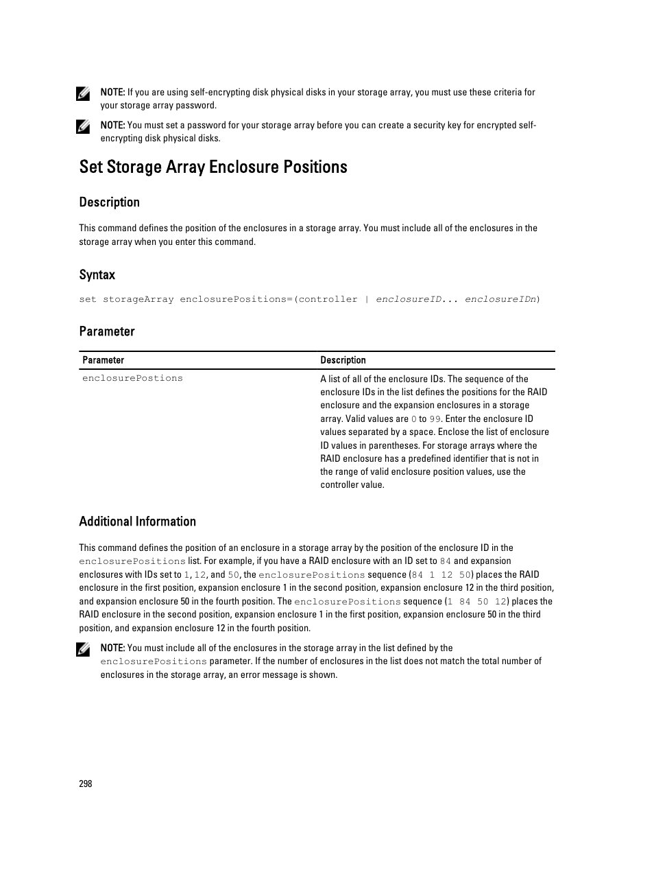 Set storage array enclosure positions | Dell PowerVault MD3260i User Manual | Page 298 / 388