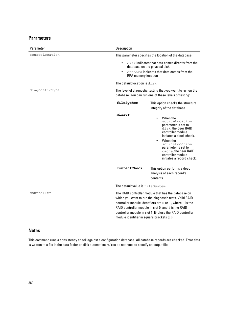 Parameters | Dell PowerVault MD3260i User Manual | Page 360 / 388