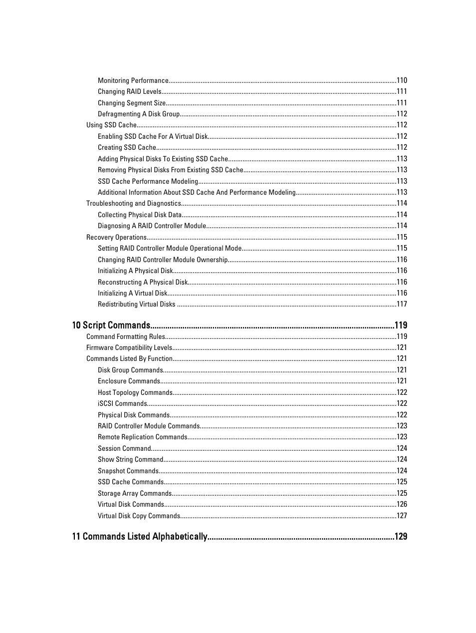 10 script commands, 11 commands listed alphabetically | Dell PowerVault MD3260i User Manual | Page 7 / 388