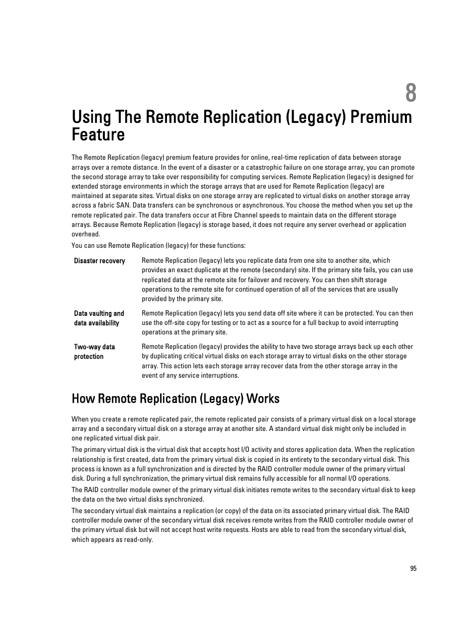 How remote replication (legacy) works | Dell PowerVault MD3260i User Manual | Page 95 / 388