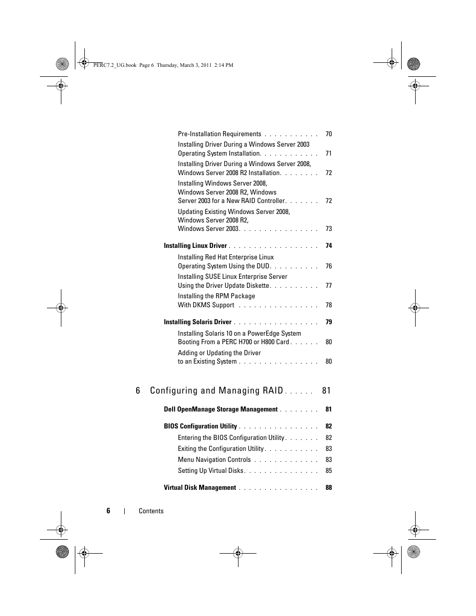 6 configuring and managing raid | Dell PowerEdge RAID Controller H700 User Manual | Page 6 / 178