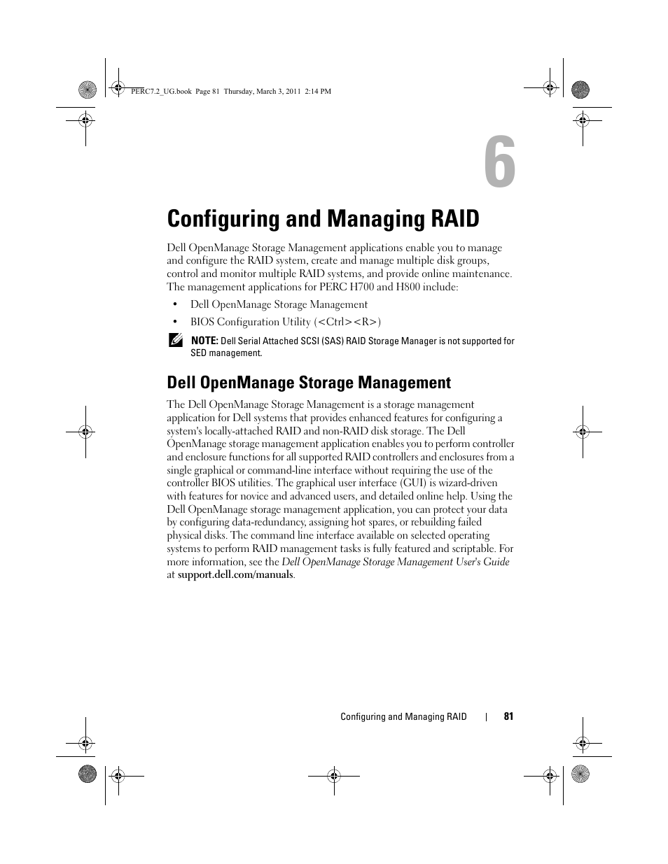 Configuring and managing raid, Dell openmanage storage management | Dell PowerEdge RAID Controller H700 User Manual | Page 81 / 178