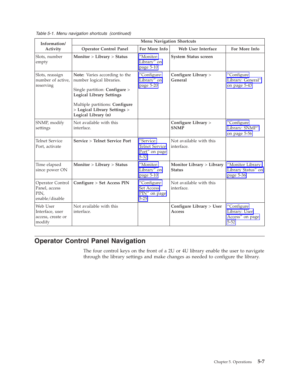 Operator control panel navigation | Dell PowerVault TL4000 User Manual | Page 105 / 306