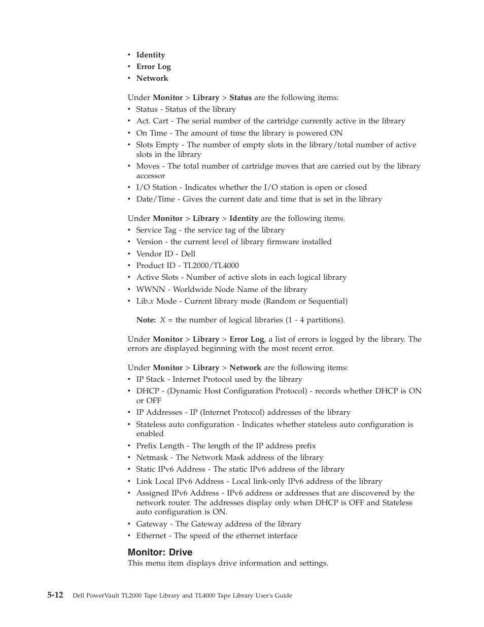 Monitor: drive | Dell PowerVault TL4000 User Manual | Page 110 / 306