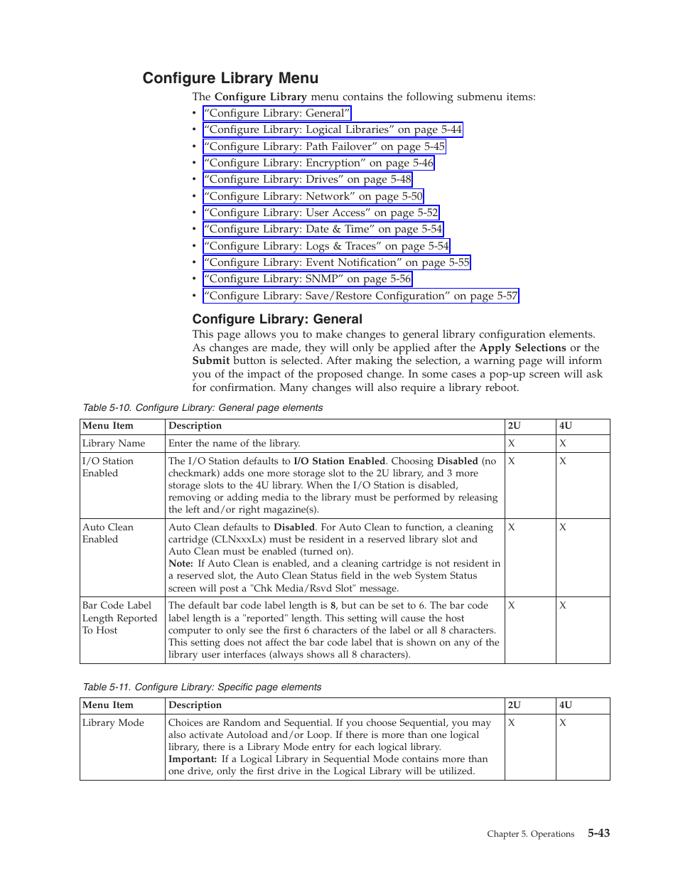 Configure library menu, Configure library: general | Dell PowerVault TL4000 User Manual | Page 141 / 306