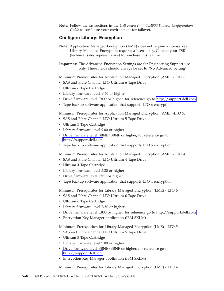 Configure library: encryption | Dell PowerVault TL4000 User Manual | Page 144 / 306