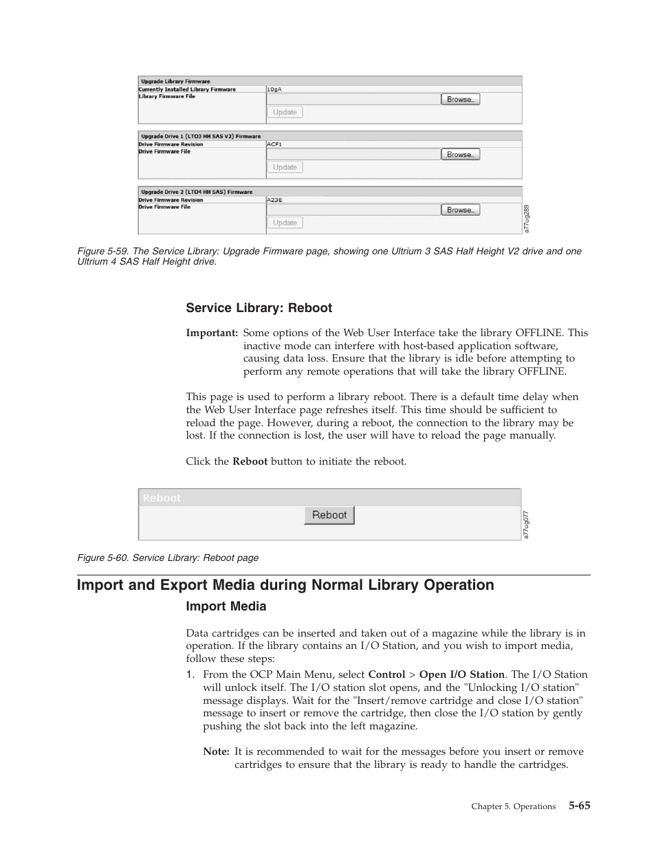Service library: reboot, Import media | Dell PowerVault TL4000 User Manual | Page 163 / 306