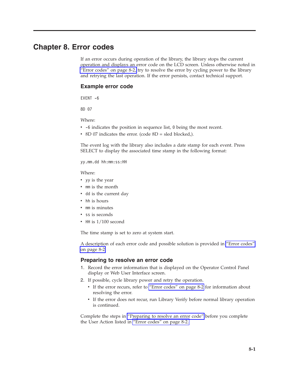 Chapter 8. error codes | Dell PowerVault TL4000 User Manual | Page 191 / 306