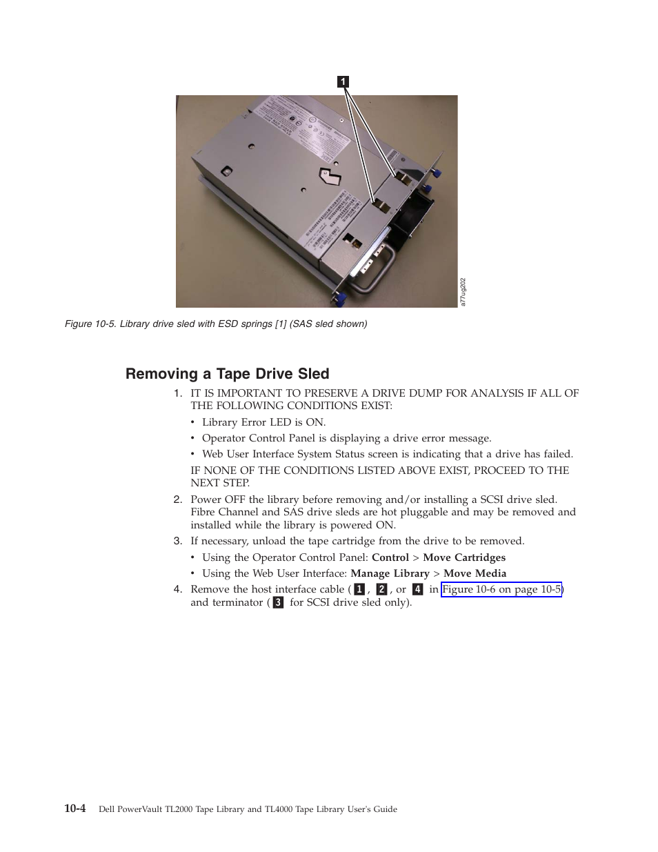 Removing a tape drive sled | Dell PowerVault TL4000 User Manual | Page 214 / 306