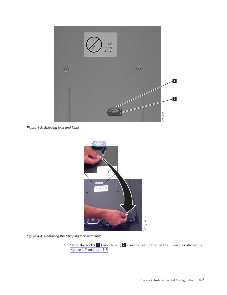 Shipping lock and label, Removing the shipping lock and label | Dell PowerVault TL4000 User Manual | Page 59 / 306