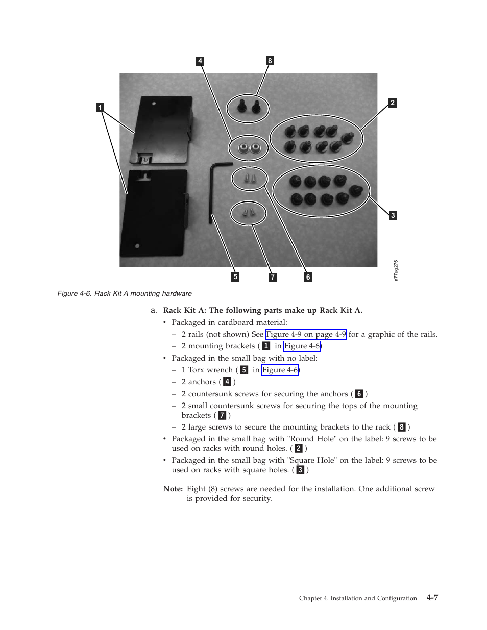 Rack kit a mounting hardware | Dell PowerVault TL4000 User Manual | Page 61 / 306