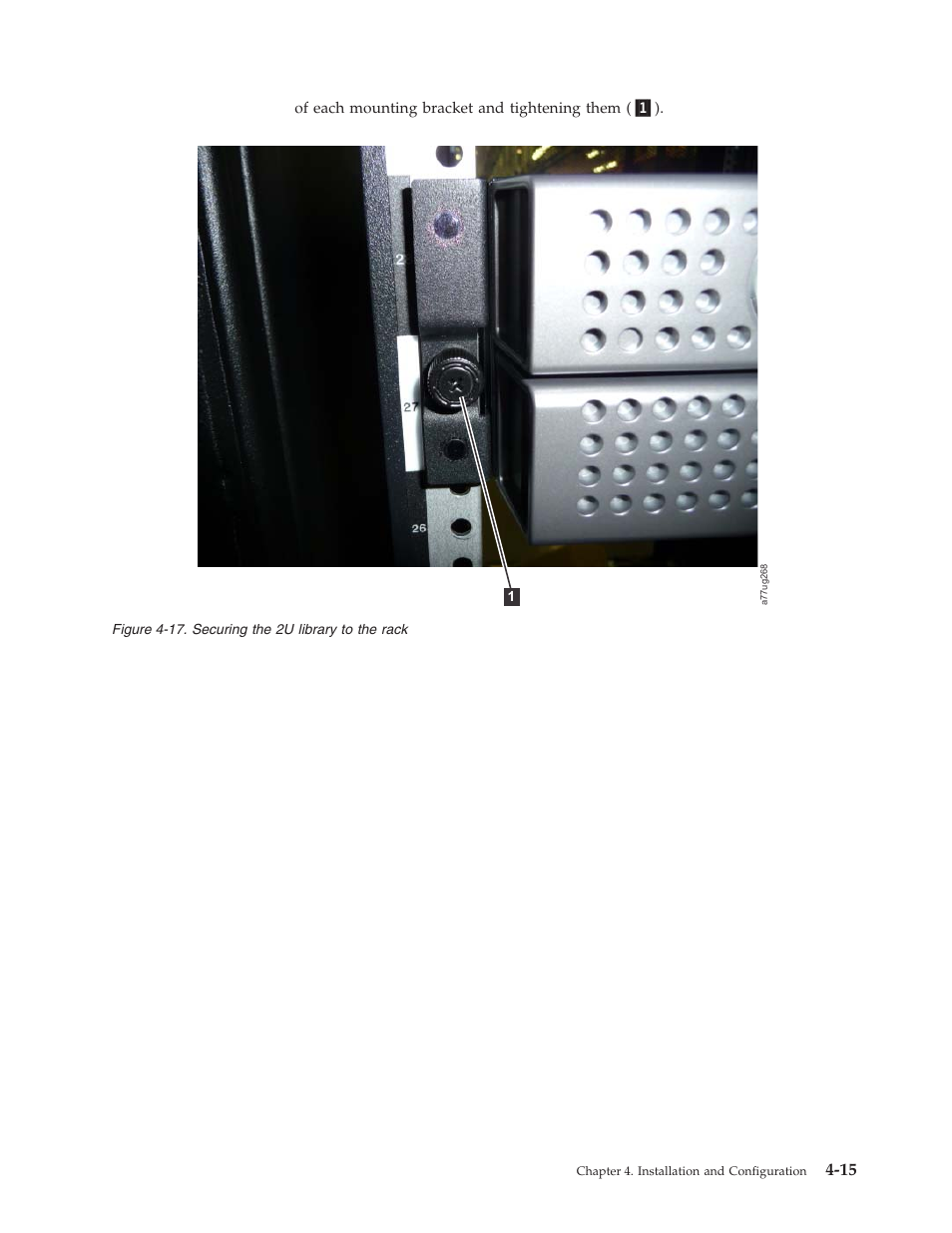 Securing the 2u library to the rack | Dell PowerVault TL4000 User Manual | Page 69 / 306