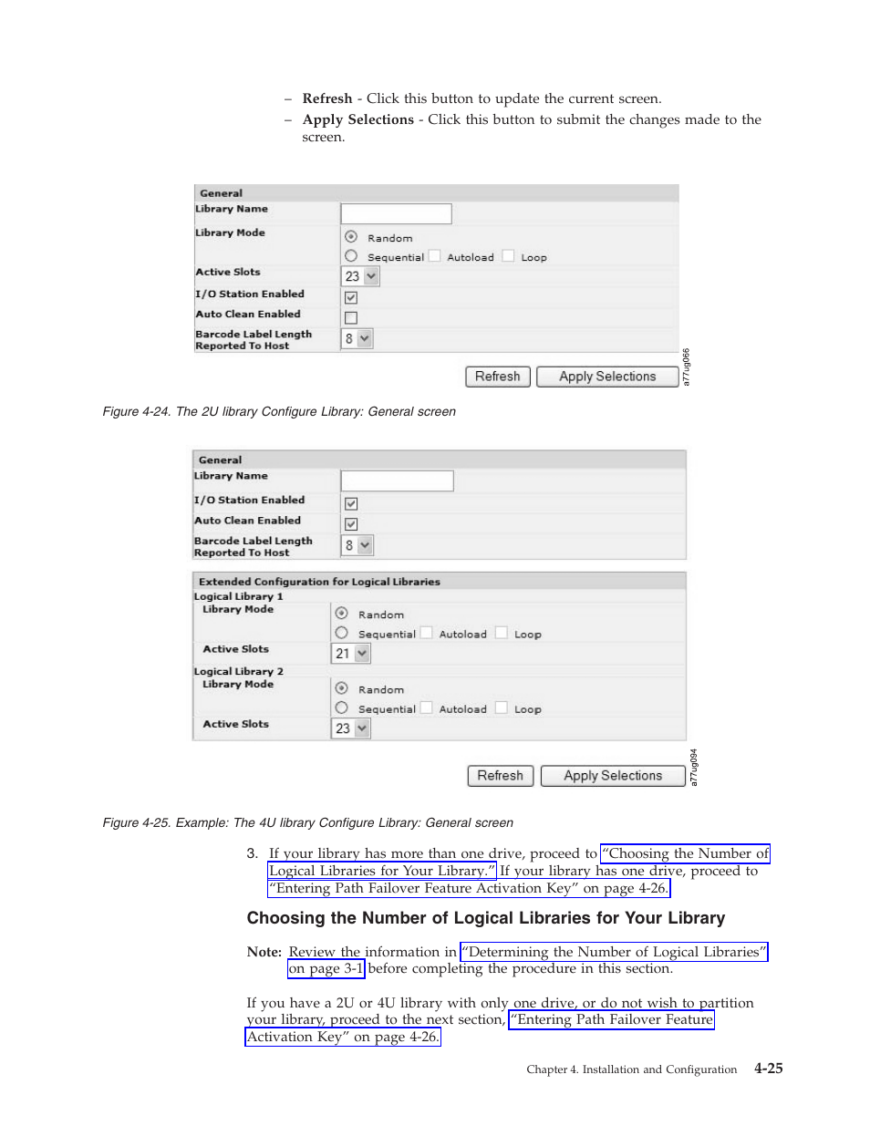 The 2u library configure library: general screen | Dell PowerVault TL4000 User Manual | Page 79 / 306