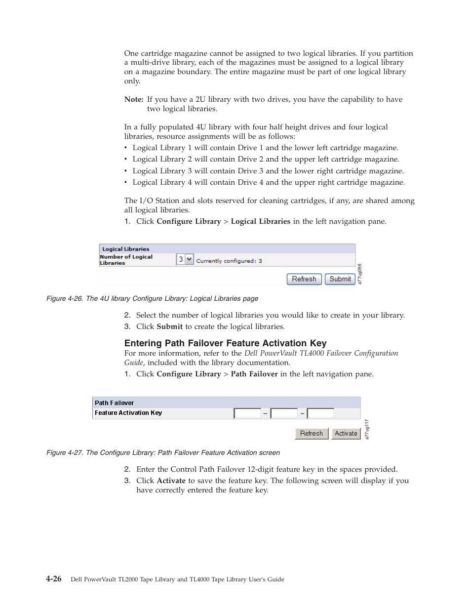 Entering path failover feature activation key | Dell PowerVault TL4000 User Manual | Page 80 / 306