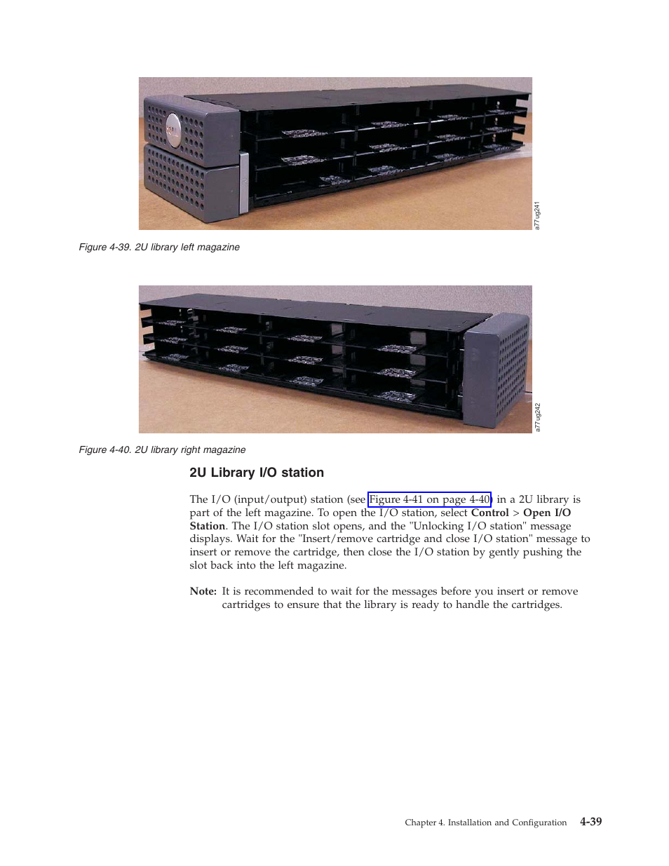 2u library left magazine, 2u library right magazine, 2u library i/o station | Dell PowerVault TL4000 User Manual | Page 93 / 306