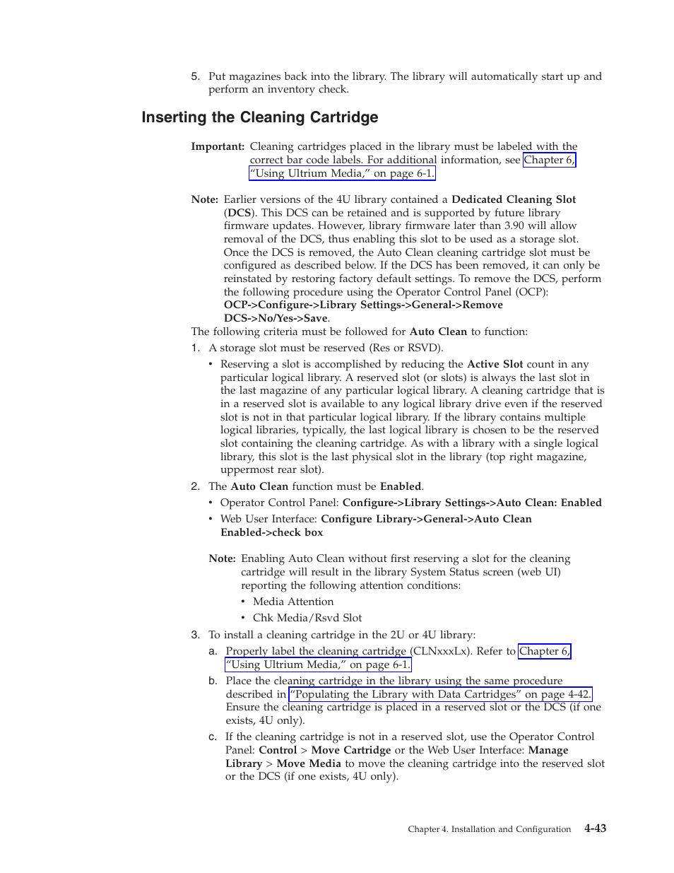 Inserting the cleaning cartridge | Dell PowerVault TL4000 User Manual | Page 97 / 306