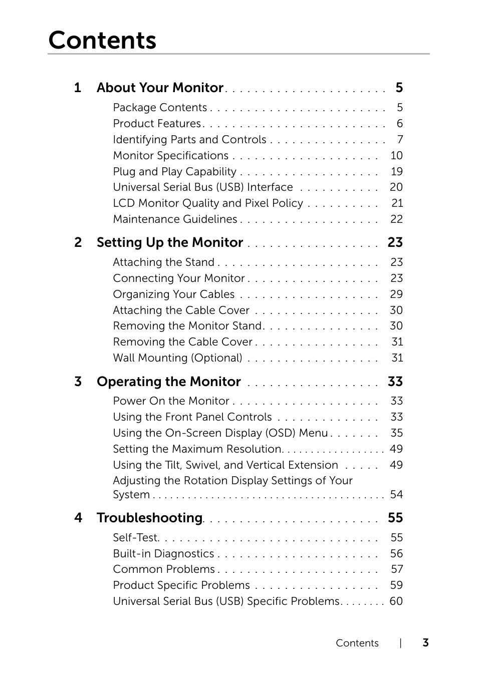 Dell U2414H Monitor User Manual | Page 3 / 63