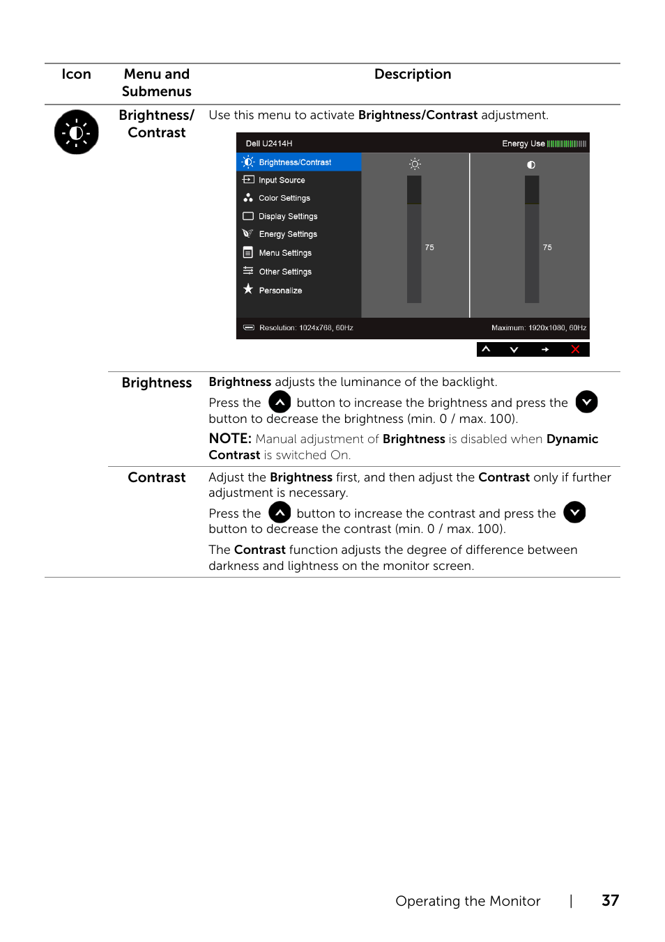 Dell U2414H Monitor User Manual | Page 37 / 63