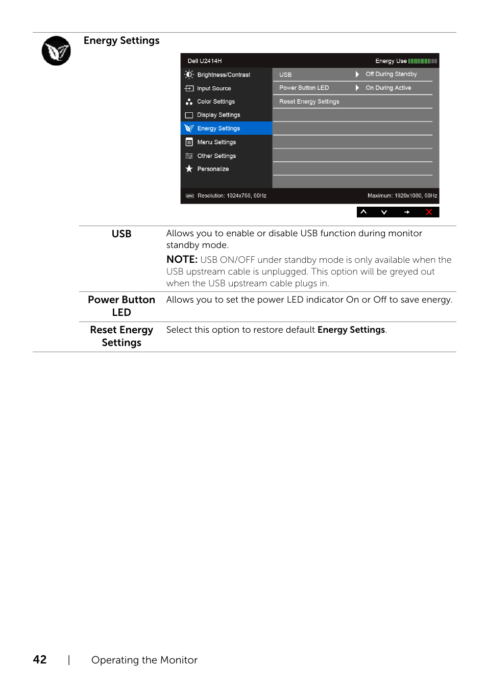 Dell U2414H Monitor User Manual | Page 42 / 63