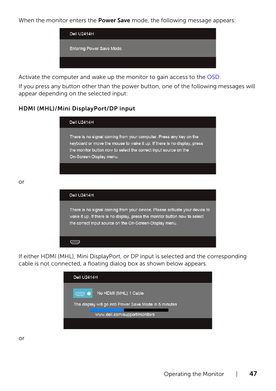 Dell U2414H Monitor User Manual | Page 47 / 63