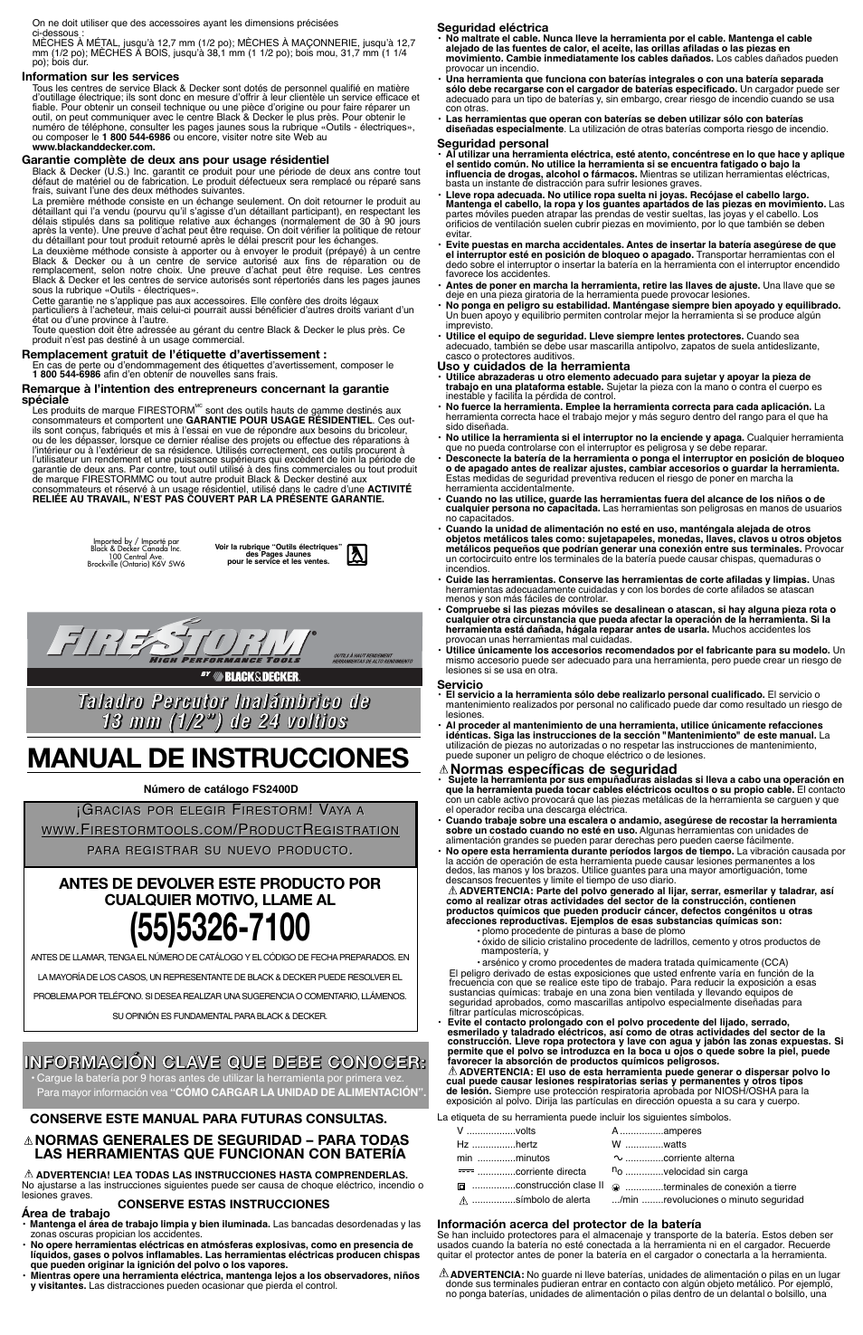 Manual de instrucciones | Black & Decker FS2400D User Manual | Page 5 / 7