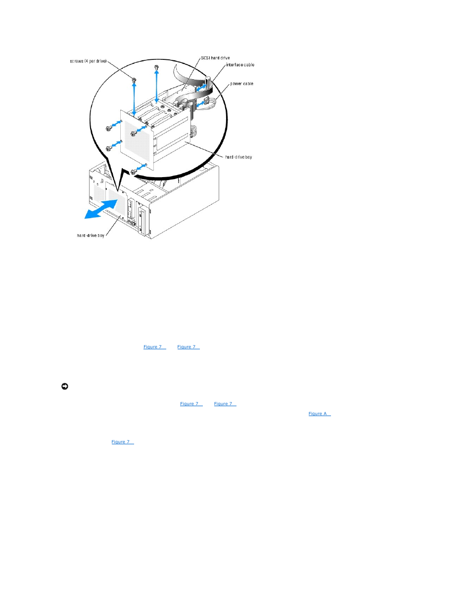 Up to two cabled sata hard drives (see, Figure 7, Installing a hard drive | Dell PowerEdge 700 User Manual | Page 77 / 94